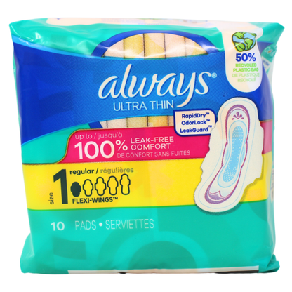Always Ultra Thin Regular Pads - 10 Count