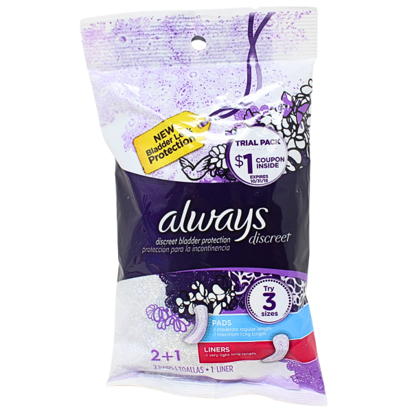 ALWAYS DISCREET 88CT PAD&LINER+UNDERWEAR/1