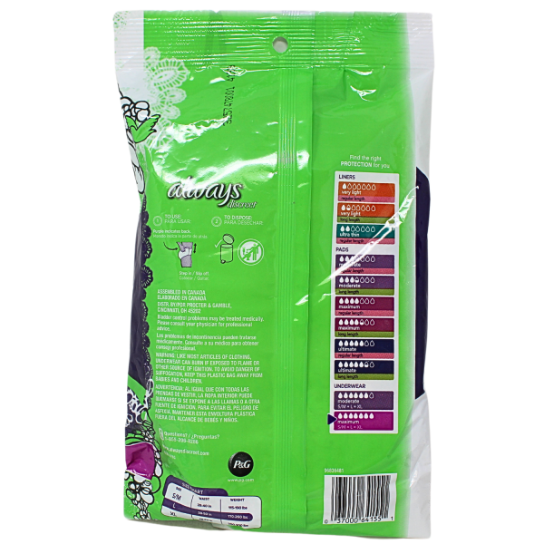 ALWAYS DISCREET 88CT PAD&LINER+UNDERWEAR/1