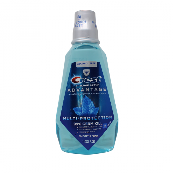 Crest Alcohol-Free Smooth Mint Mouthwash - 1 Liter Advantage