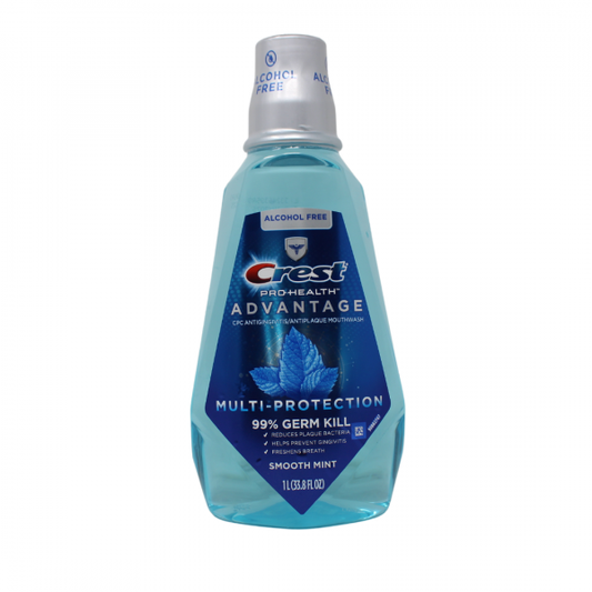Crest Alcohol-Free Smooth Mint Mouthwash - 1 Liter Advantage