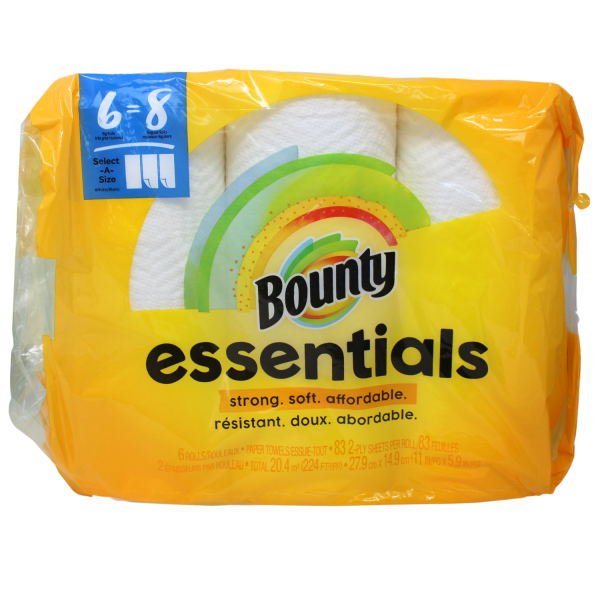 Bounty Essentials Paper Towels - 6 Rolls, 83 Sheets