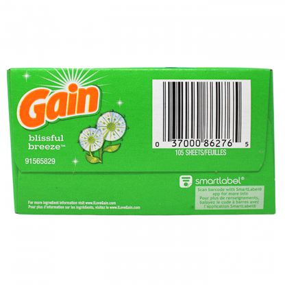 Gain F/S 105CT Sheets Blissful Breeze - Laundry Scent Boosters
