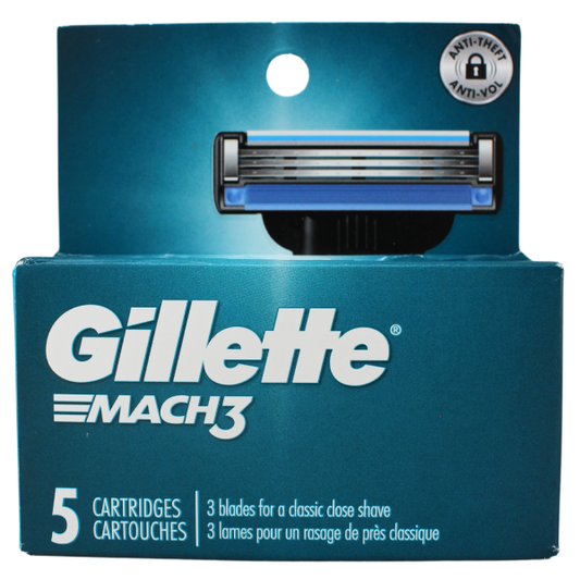 Gillette Mach 3 Razor Blade Refills - 5 Cartridges