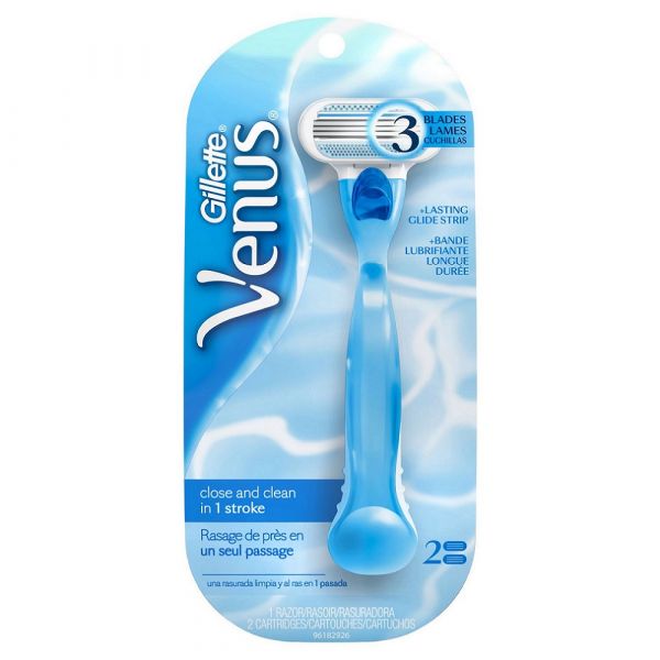 Gillette Venus Razor + 2 Cartridges - Smooth Shave