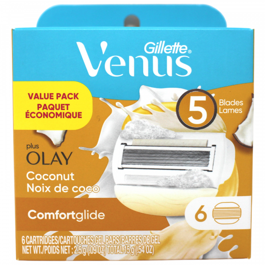 Gillette Venus ComfortGlide + Olay Coconut Razor Refills (6 Count)