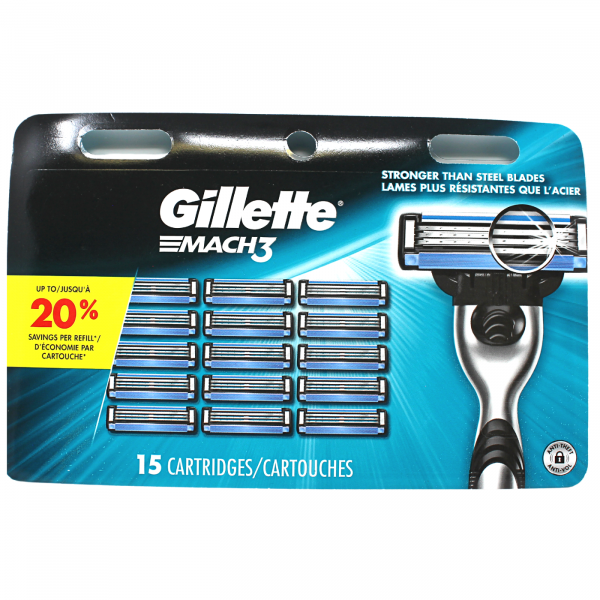 Gillette Mach 3 Razor Blades - 15 Cartridges