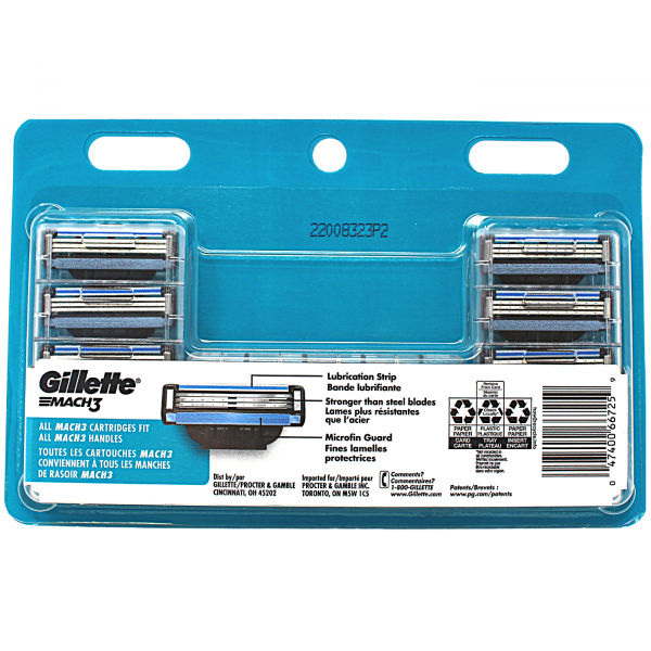 Gillette Mach 3 Razor Blades - 12 Cartridges
