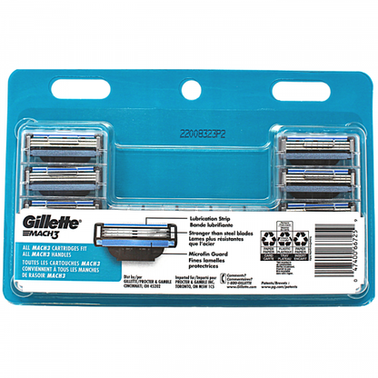 Gillette Mach 3 Razor Blades - 12 Cartridges - Smooth Shave