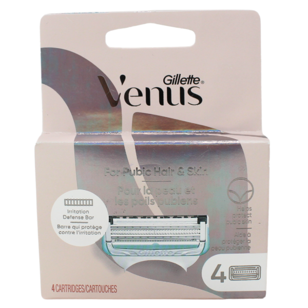 Gillette Venus 4-Count Razor Refill Cartridges for Pubic Hair & Skin