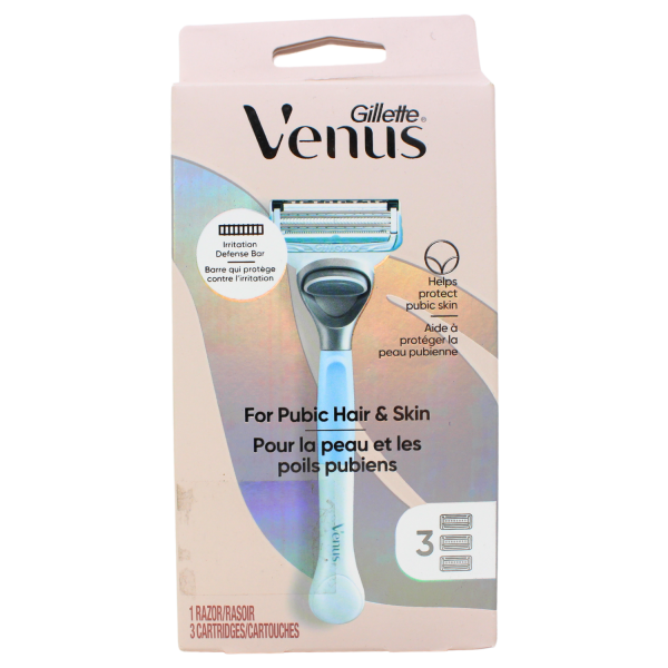 Gillette Venus Pubic Hair & Skin Razor + 3 Cartridges