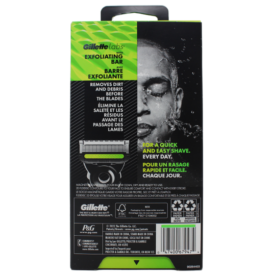 GILLETTE LABS 1RZR+1CARTS+1STND/R - Razor with Exfoliating Bar & Magnetic Stand