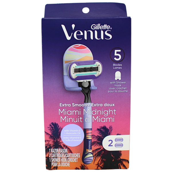 GILLETTE VENUS 1RZR+2CARTS MIAMI MIDNIGHT/R - Silky Smooth Skin