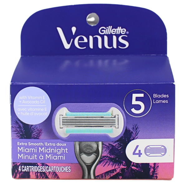 Gillette Venus Extra Smooth Miami Midnight Razor Refills - 4 Count ...