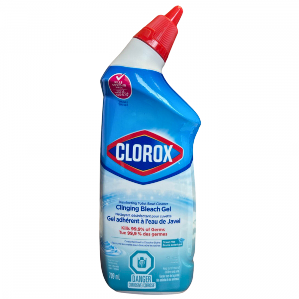 Clorox Toilet Bowl Cleaner - Bleach Gel - 709ml - Powerful Cleaning