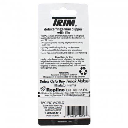 TRIM DELUXE CLIPPER FINGERNAIL CLIPPER + FILE/144