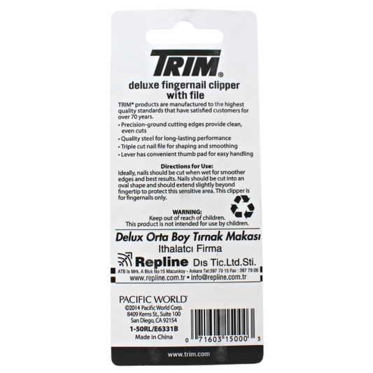 TRIM DELUXE CLIPPER FINGERNAIL CLIPPER + FILE/144