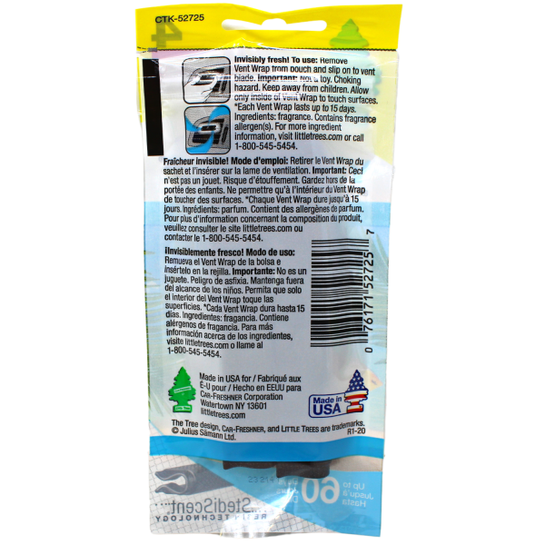 LITTLE TREES Vent Wrap Air Freshener 4ct - Caribbean Colada