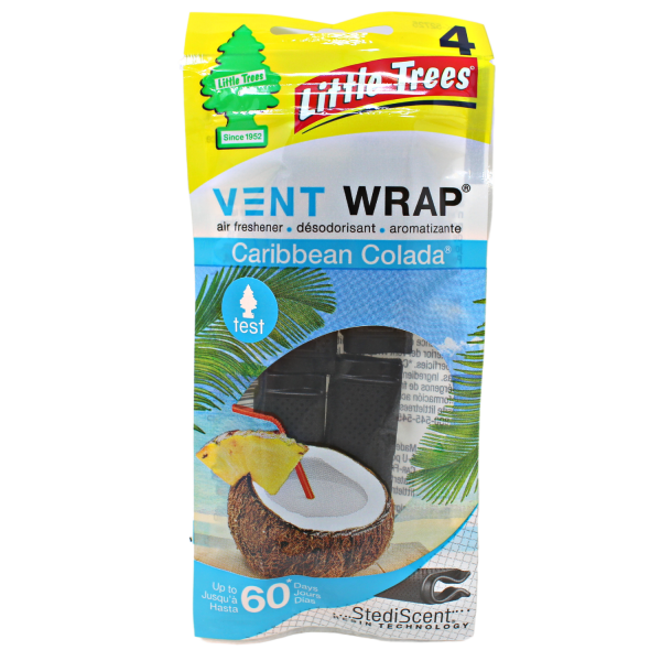 LITTLE TREES Vent Wrap Air Freshener 4ct - Caribbean Colada