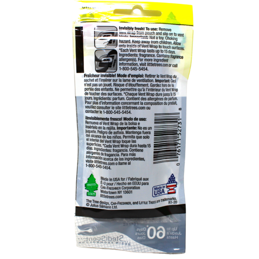 LITTLE TREES Vent Wrap Air Freshener 4ct - Black Ice