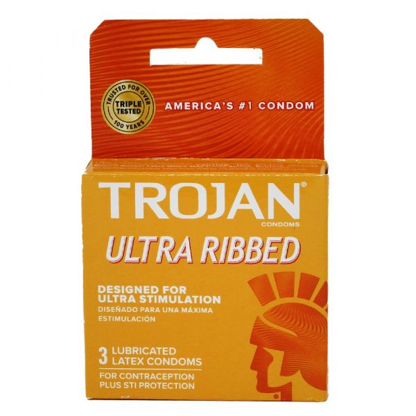 Trojan 3CT Ultra Ribbed Condoms - Enhanced Pleasure & Protection