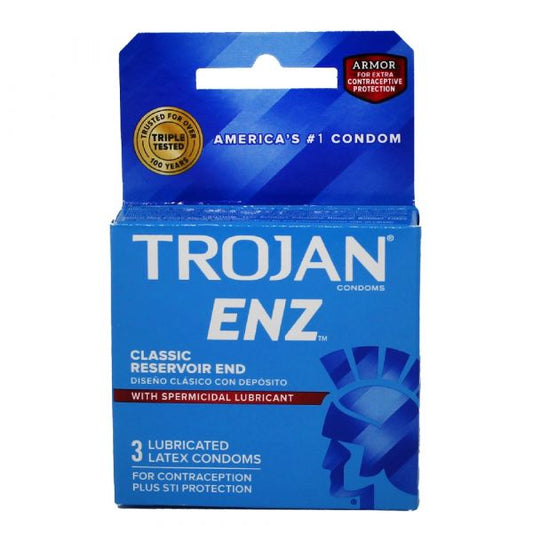 Trojan 3CT ENZ Spermicidal Condoms - Enhanced Protection (6x8 Pack)