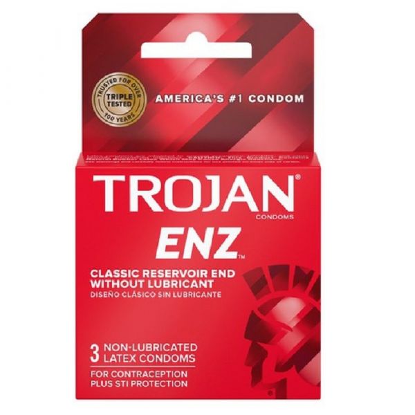 TROJAN 3CT ENZ Non-Lubricated Condoms - Unprotected Pleasure