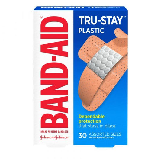 BAND-AID® Brand Adhesive Bandages, Plastic Strips, Assorted Sizes, 30 Count