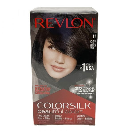 Revlon ColorSilk Soft Black #11 - Radiant, Long-Lasting Hair Color