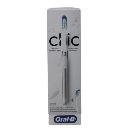 Oral-B Clic Chrome Toothbrush Set: Handle + 12 Brush Heads