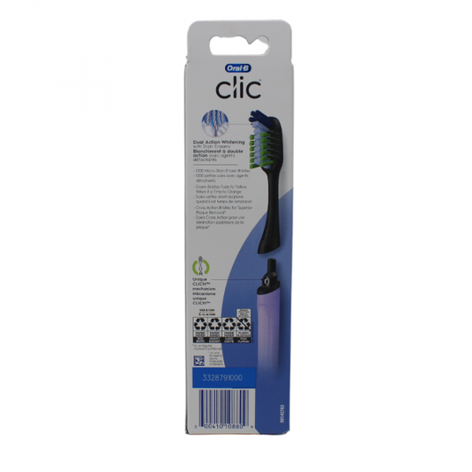 Oral-B Clic Lilac Toothbrush: Handle + 2 Brush Heads - Next Level Clean