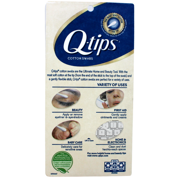 Q-tips Cotton Swabs 375 Count - Gentle & Versatile Cleaning