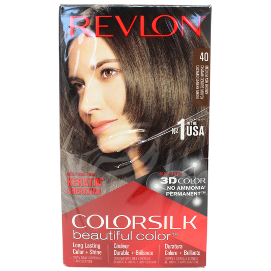 Revlon Colorsilk #40 Medium Ash Brown - Natural-Looking Hair Color