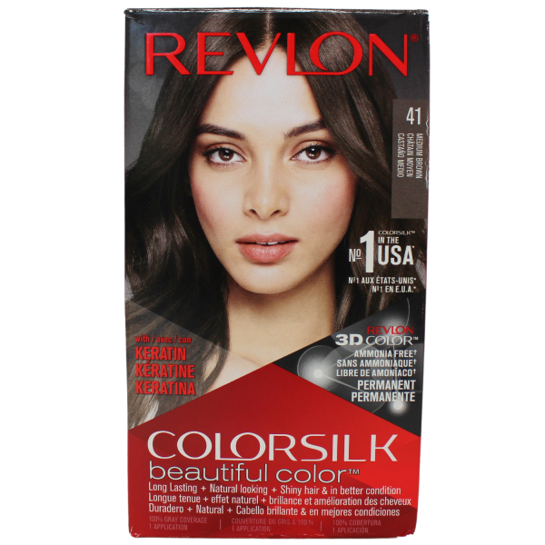 Revlon ColorSilk Medium Brown #41 - Rich, Permanent Hair Color