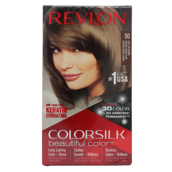 Revlon ColorSilk #50 Light Ash Brown - Achieve Salon-Quality Hair Color at Home
