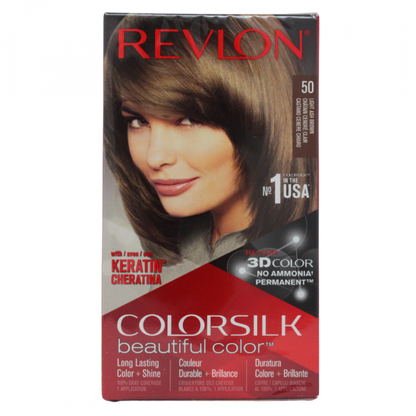 Revlon ColorSilk #50 Light Ash Brown - Achieve Salon-Quality Hair Color at Home