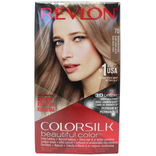 Revlon Colorsilk #70 Medium Ash Blonde - Natural, Lasting Color
