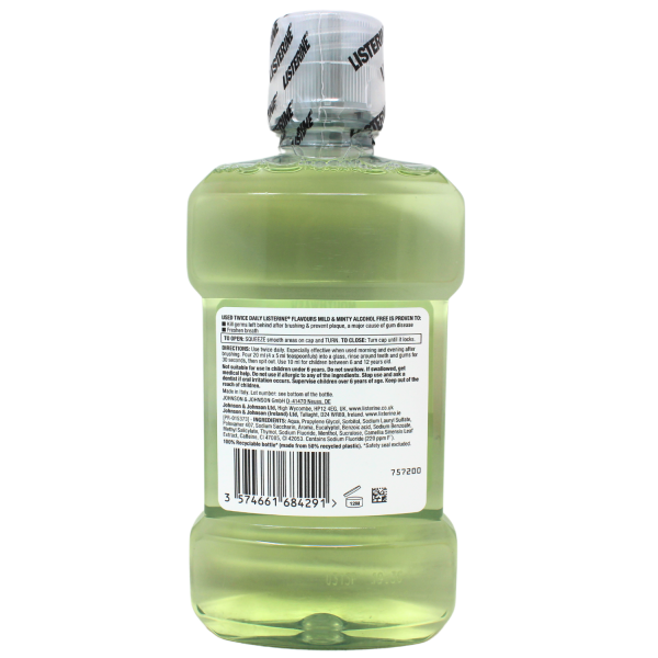 Listerine Mild & Minty Mouthwash 250ml - Gentle Freshness