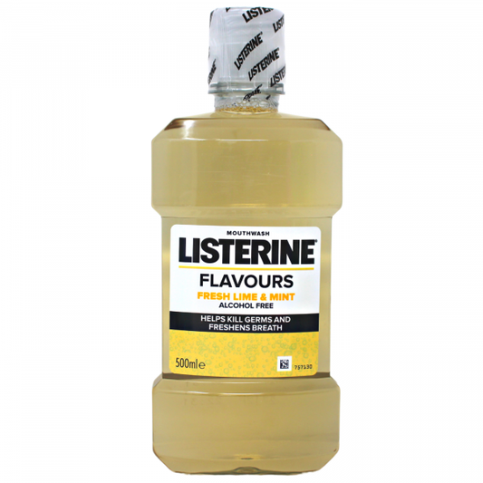 Listerine Fresh Lime & Mint Mouthwash 500ml - Sparkling Clean Breath
