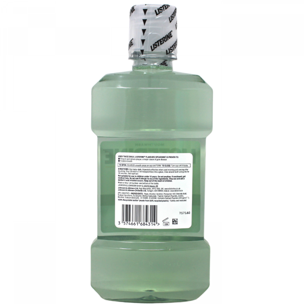 Listerine Spearmint Mouthwash 500ml - Fresh Breath & Oral Hygiene