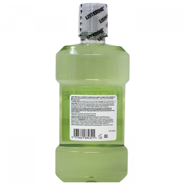 Listerine Mild Mint Mouthwash 500ml - Gentle Oral Care