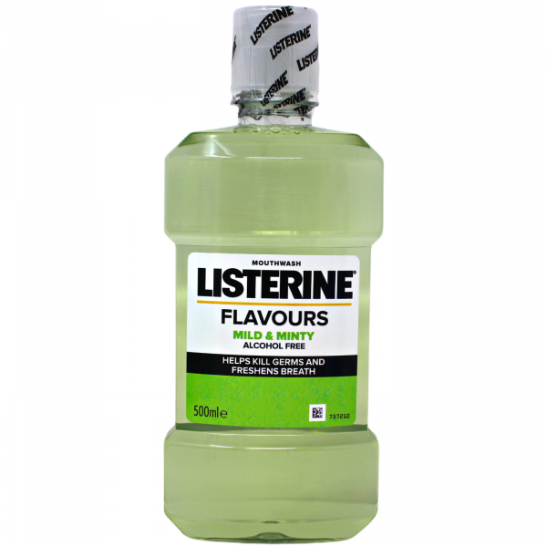 Listerine Mild & Minty Mouthwash - 500ml for Fresh Breath