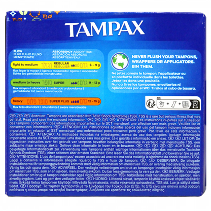 Tampax Super Plus Absorbency Tampons - 20 Count for Heavy Flow Protection