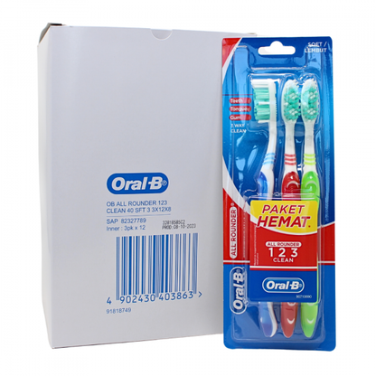 Oral-B Soft Toothbrush 3-Pack - All Rounder Cleaning