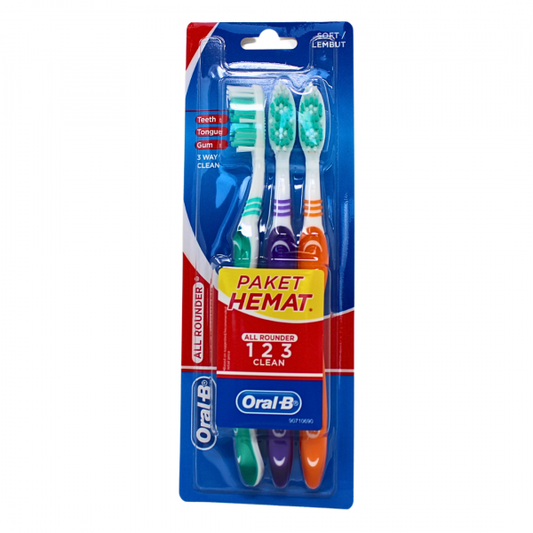 Oral-B Soft Toothbrush 3-Pack - All Rounder Cleaning