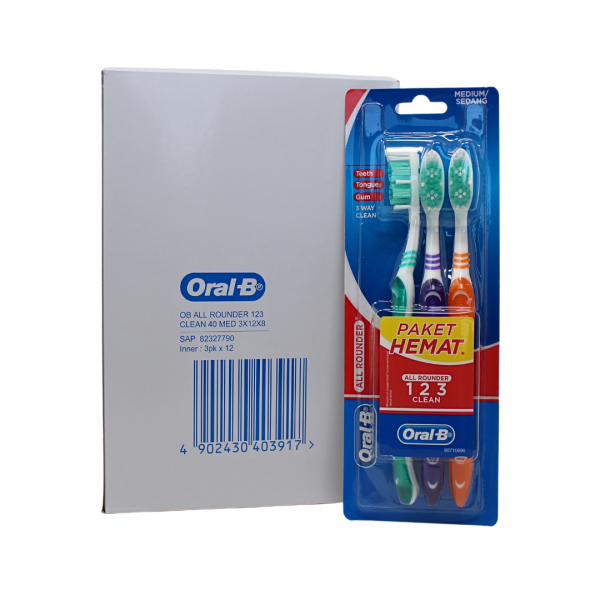 Oral-B Medium Toothbrush 3-Pack - All Rounder Cleaning