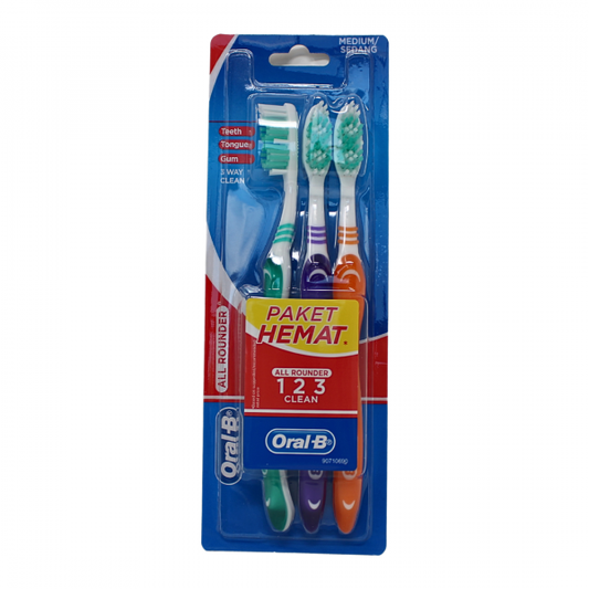 Oral-B All Rounder Medium Toothbrush 3-Pack - Creative & Detailed