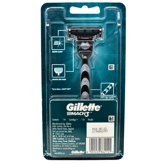 Gillette Mach 3 Razor with 1 Razor + 1 Cartridge
