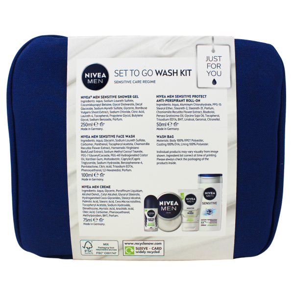 NIVEA Men To Go 5-Piece Wash Kit - The Ultimate Travel Companion