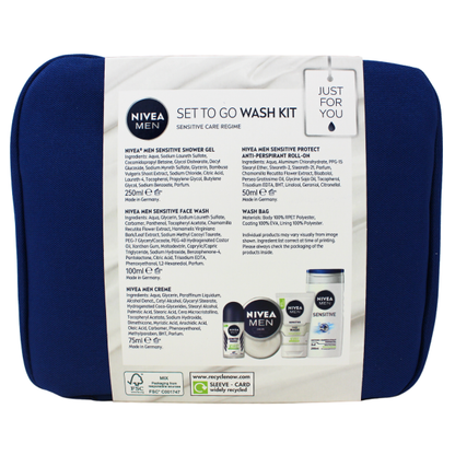 NIVEA Men To Go 5-Piece Wash Kit - The Ultimate Travel Companion